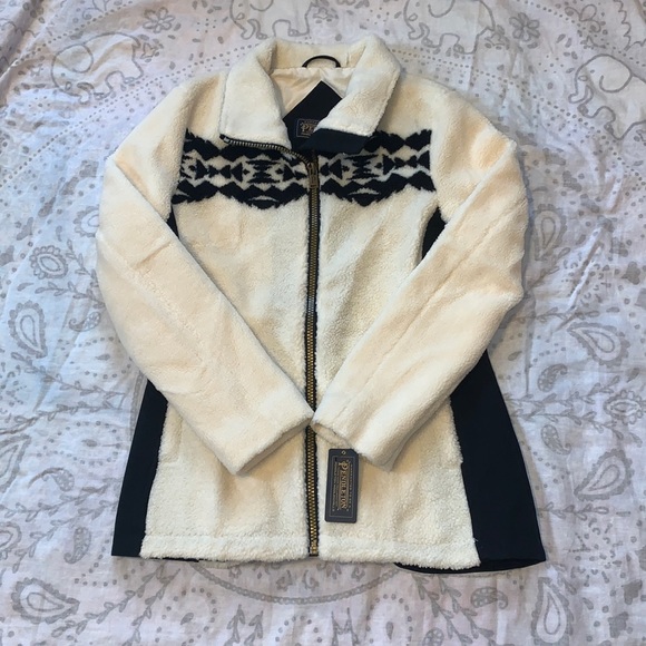 Pendleton Jackets & Blazers - NWT Pendleton Brooke Sonora Ivory Sherpa Jacket Sz S